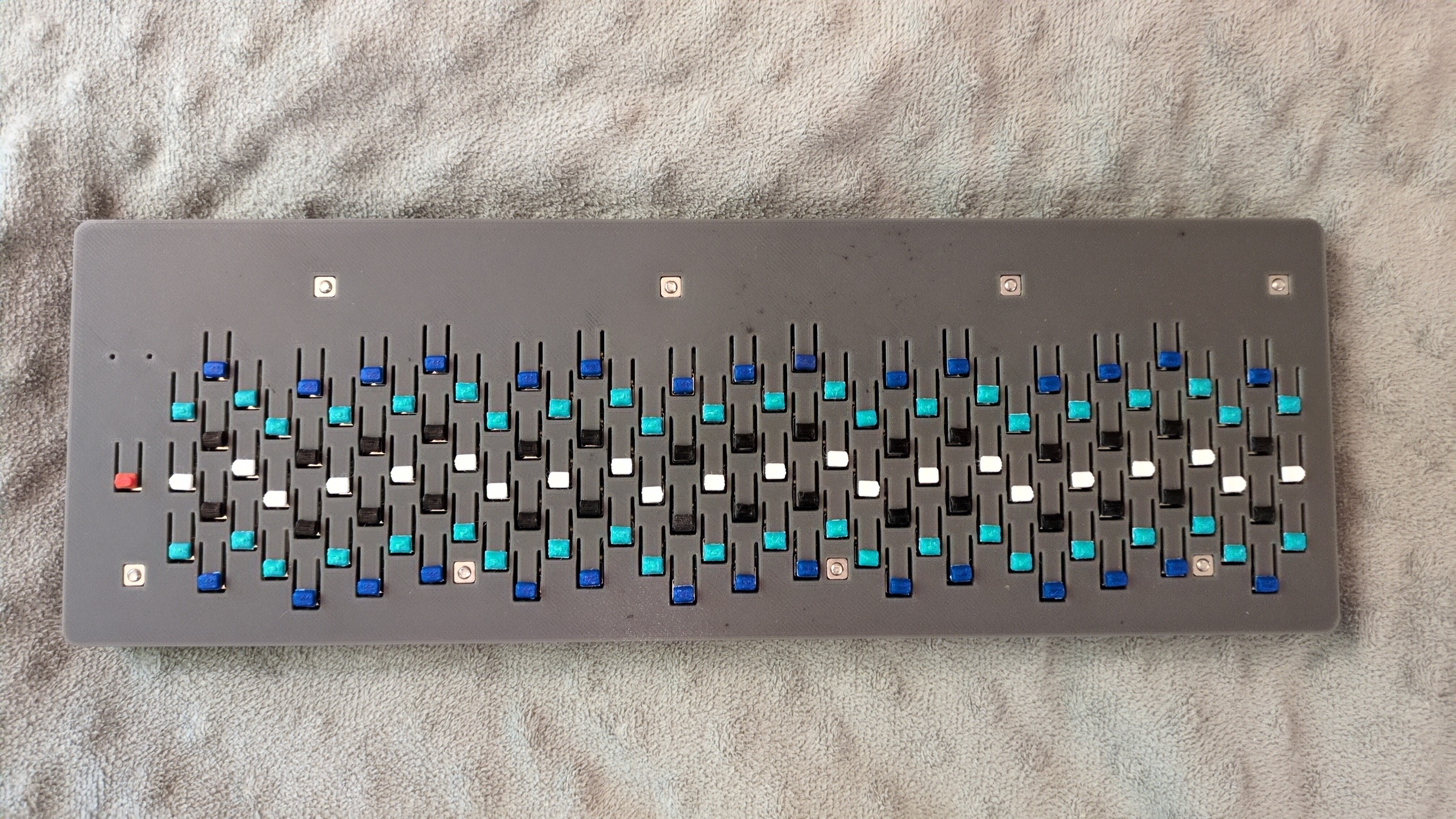 My prototype TS41 microtonal MIDI keyboard.